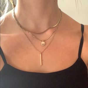 Dainty three layer choker necklace